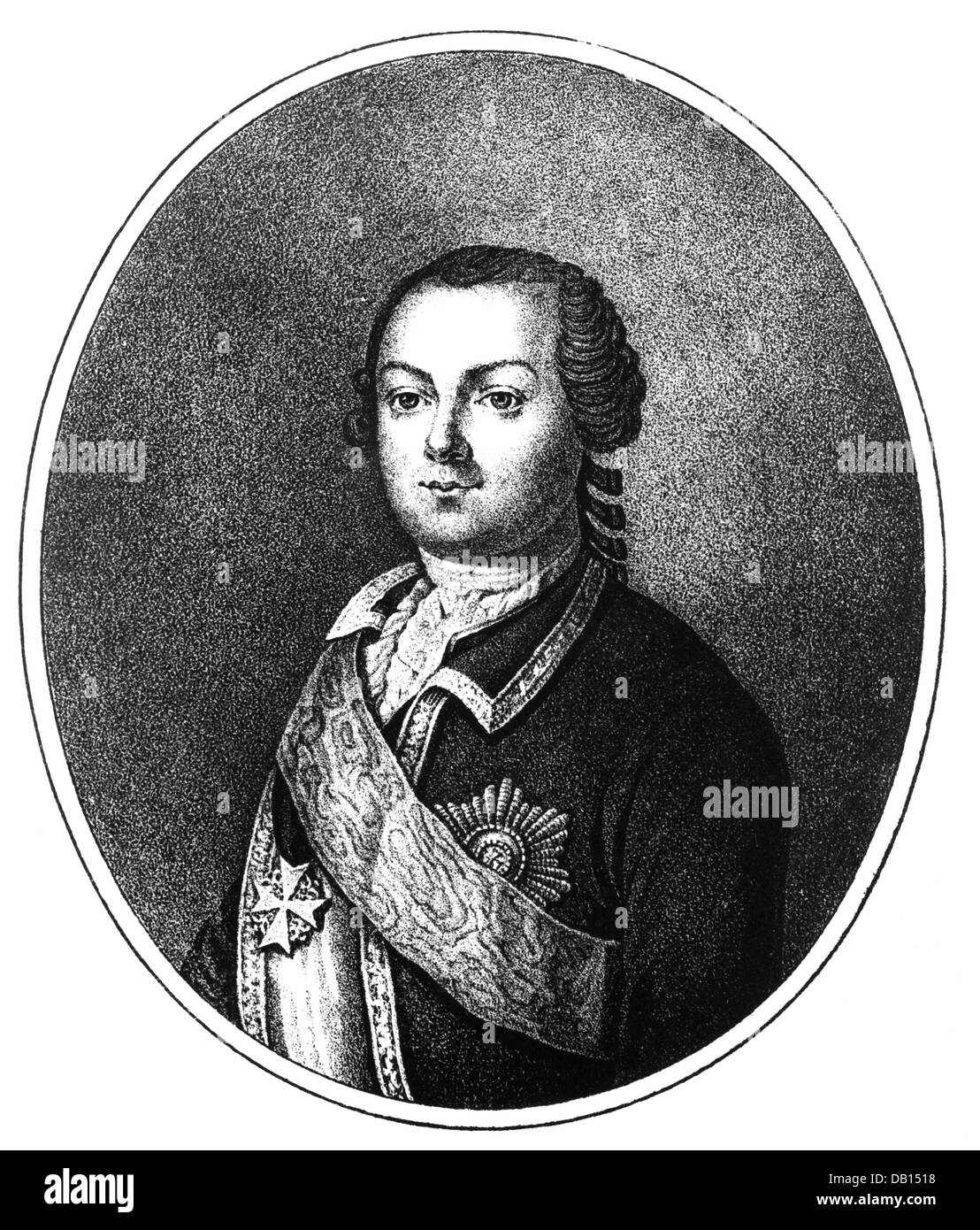 Razumovsky, Alexey Grigorievich Count, 28.3.1709 - 18.7.1771, Russian general, portrait, copper engraving, 18th century, Artist's Copyright has not to be cleared Stock Photo