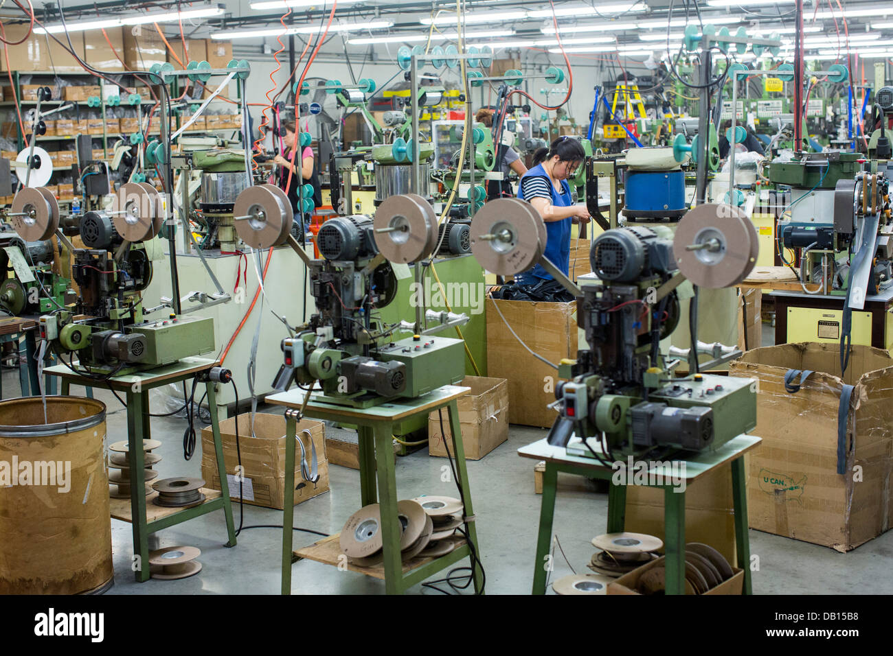 The UCAN zipper factory in downtown Los Angeles. Stock Photo