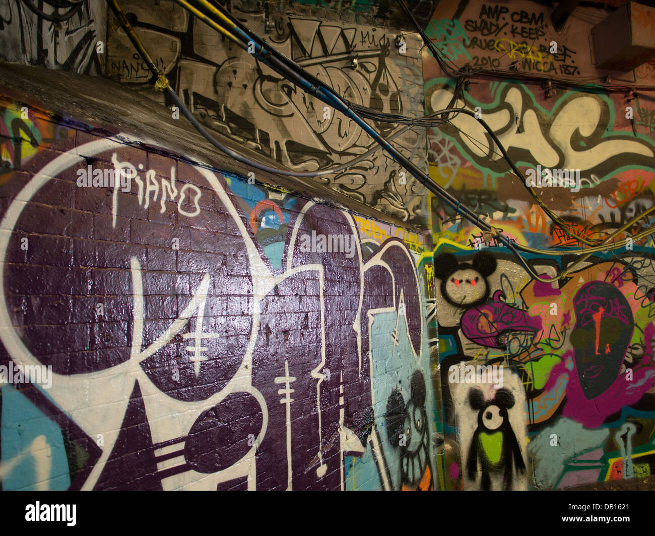 Leake Street Graffiti Tunnel, London. Stock Photo
