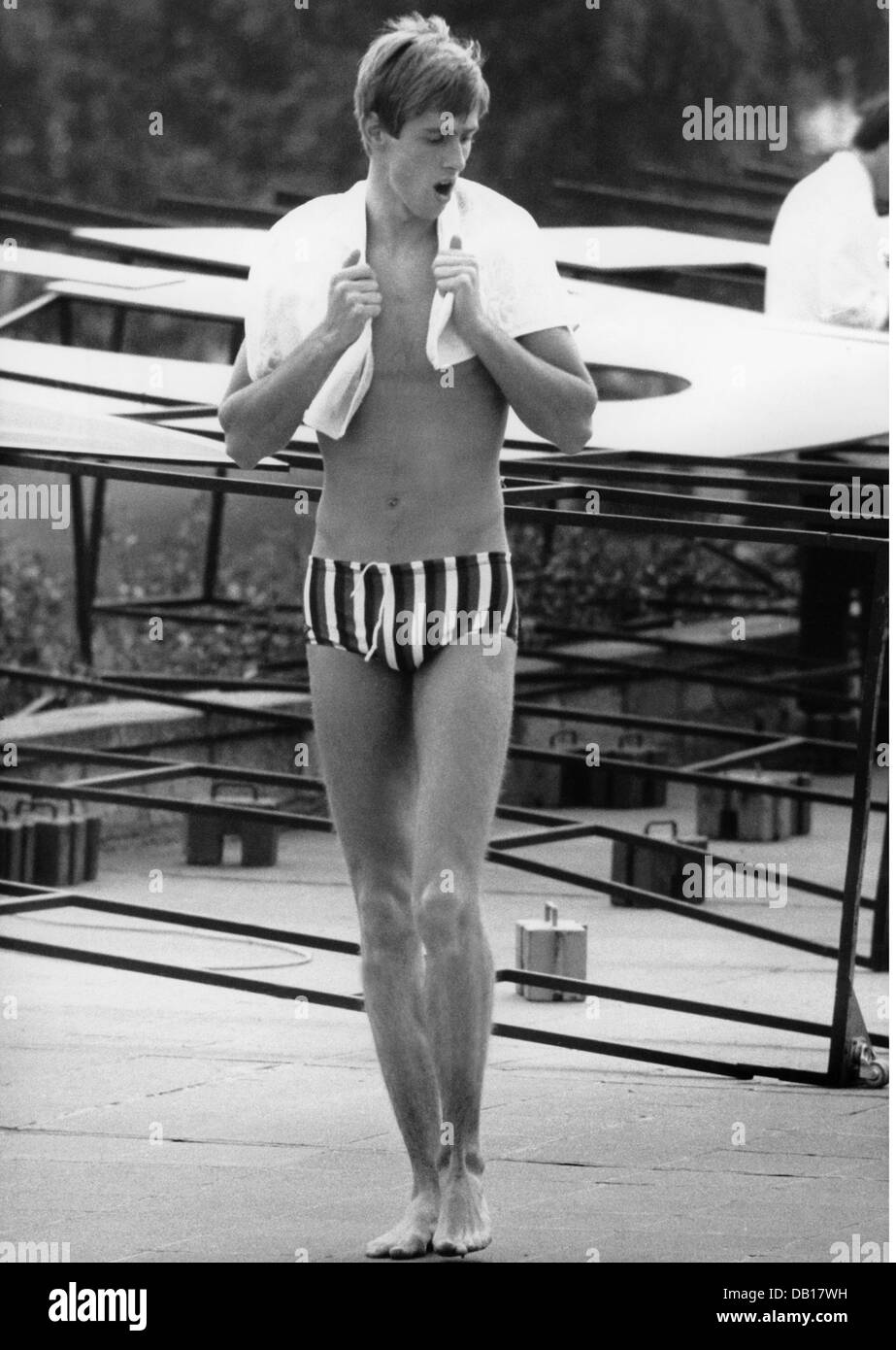 Matthes, Roland, 17.11.1950, deut. Sportler, German athlete (swimmer), full length, 1970, Stock Photo
