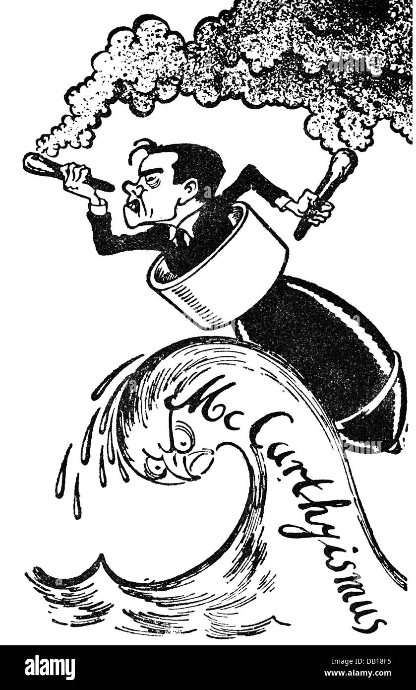 Nixon, Richard Milhous, 9.1.1913 - 22.4.1994, American politician (Rep.), America president 1969 - 1974, "On the wave of the reaction", caricature by G.Oganov, from: "Komsomolskaya Pravda", 1960, Stock Photo