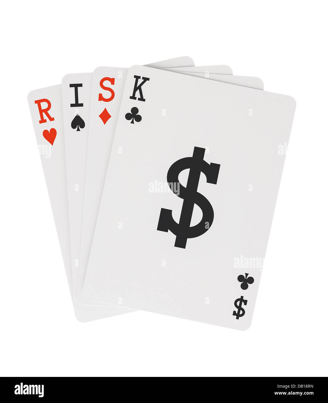 Word RISK on Playing Cards with Dollar Symbol Stock Photo - Alamy