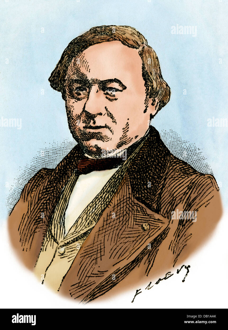 French chemist Jean-Baptiste-Andre Dumas. Digitally colored woodcut Stock Photo