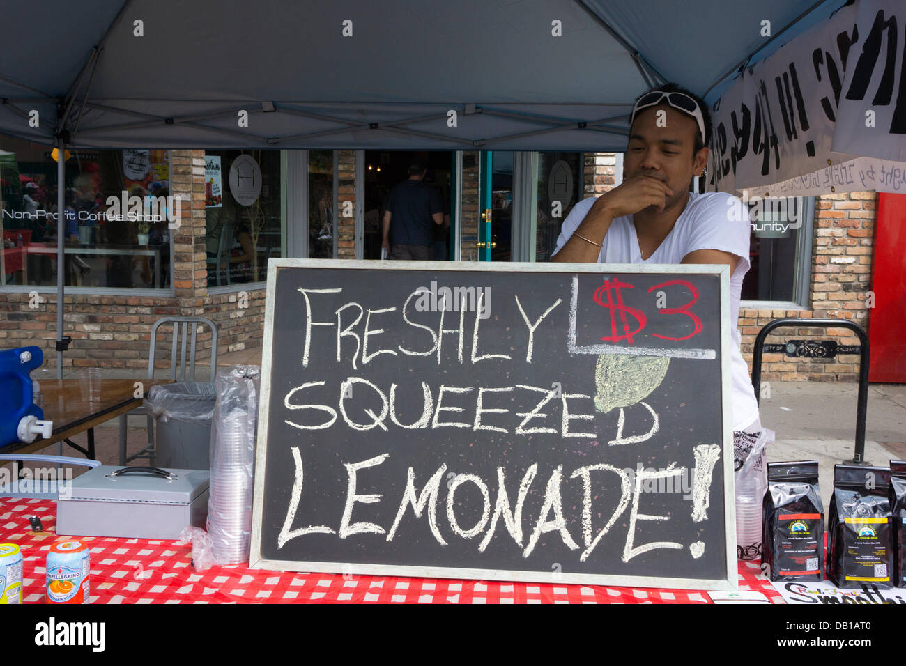 Lemonade stand at the Sun and Salsa festival in the Kensington