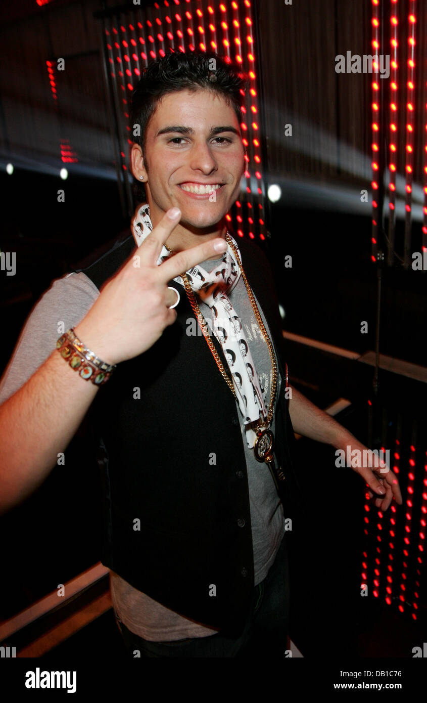 Singer Cristobal poses at the finals of casting show 'Popstars