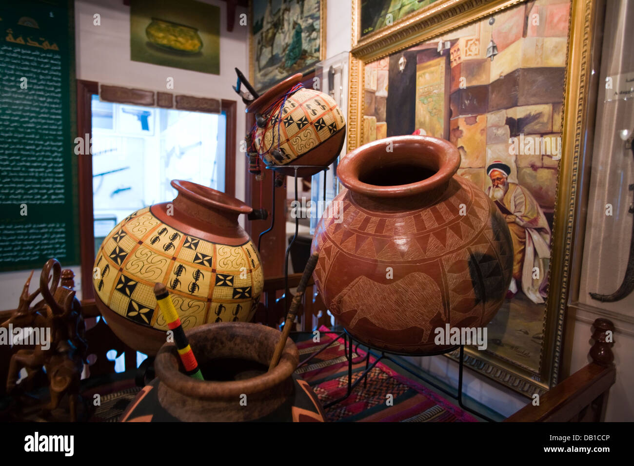 Exhibits, the Al-Tayibat City Museum of International Civilisation, Jeddah, Saudi Arabia. Stock Photo