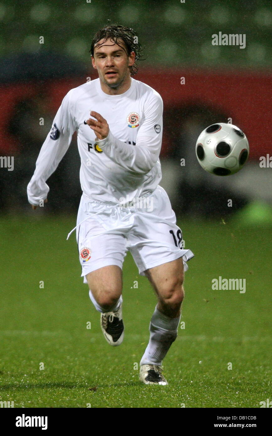 Karol Kisel of AC Sparta Praha is shown in action during the group E