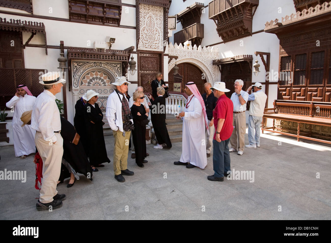 Tour group visits Al-Tayibat City Museum for International Civilisation, Jeddah, Saudi Arabia Stock Photo