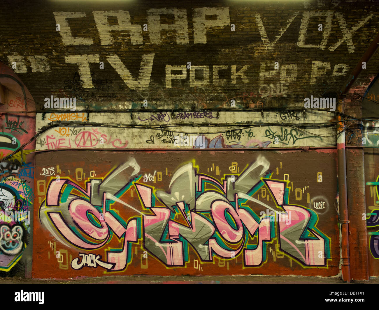 Leake Street Graffiti Tunnel, London. Stock Photo