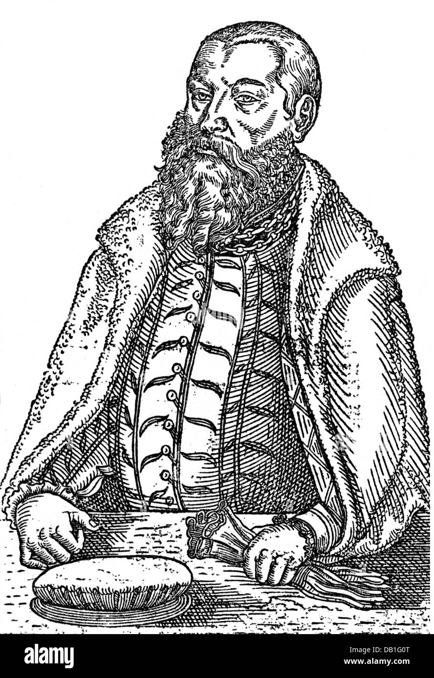 Maurice, 21.3.1521 - 11.7.1553, Prince-Elector of Saxony 18.8.1547 - 11.7.1553, half length, after woodcut from the Cranach studio, wood engraving, 19th century, Stock Photo