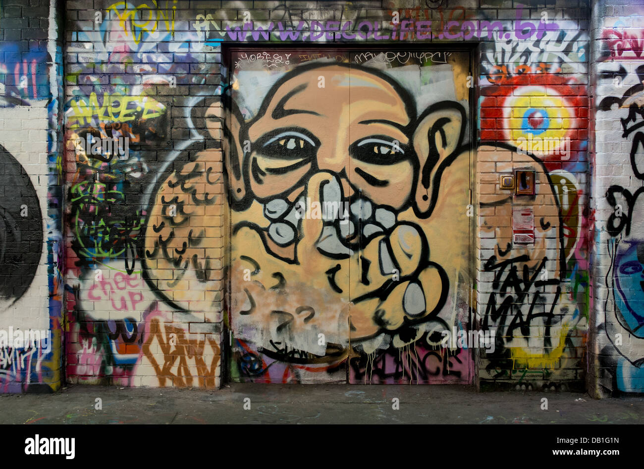 Leake Street Graffiti Tunnel, London. Stock Photo