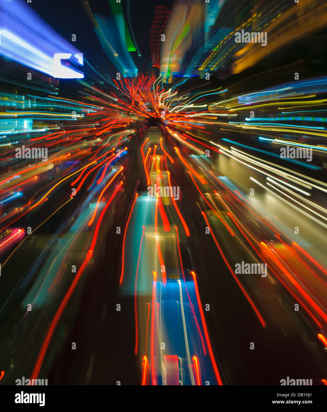 traffic lights in motion blur Stock Photo