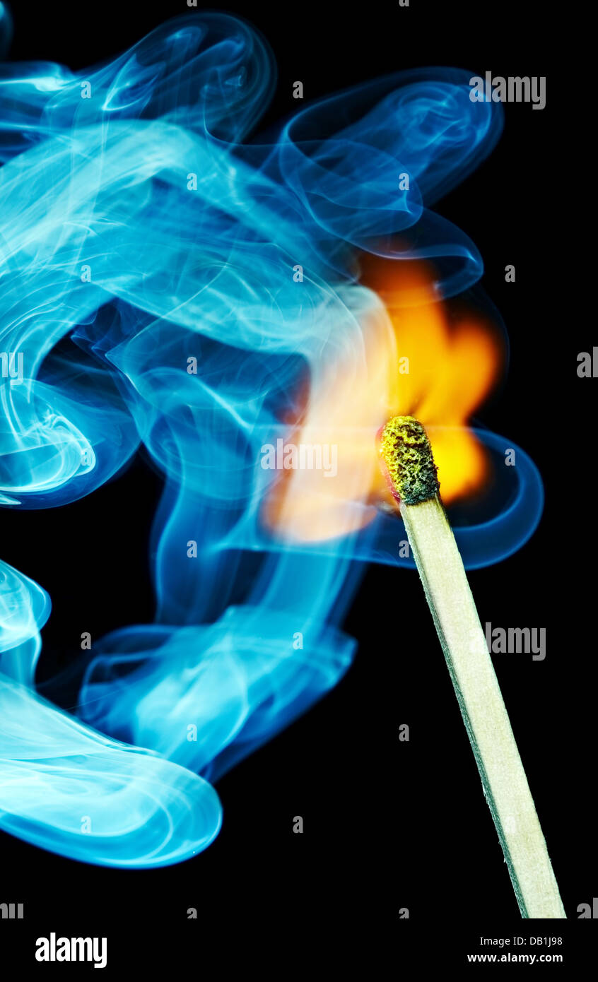 Match flame and smoke Stock Photo Alamy