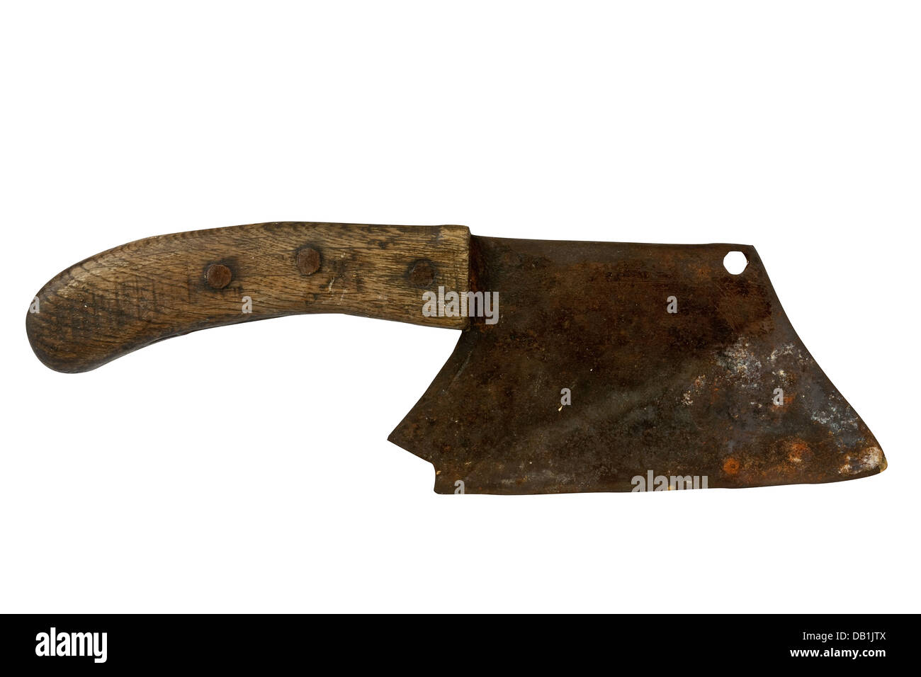 Rusty old butcher's cleaver Stock Photo
