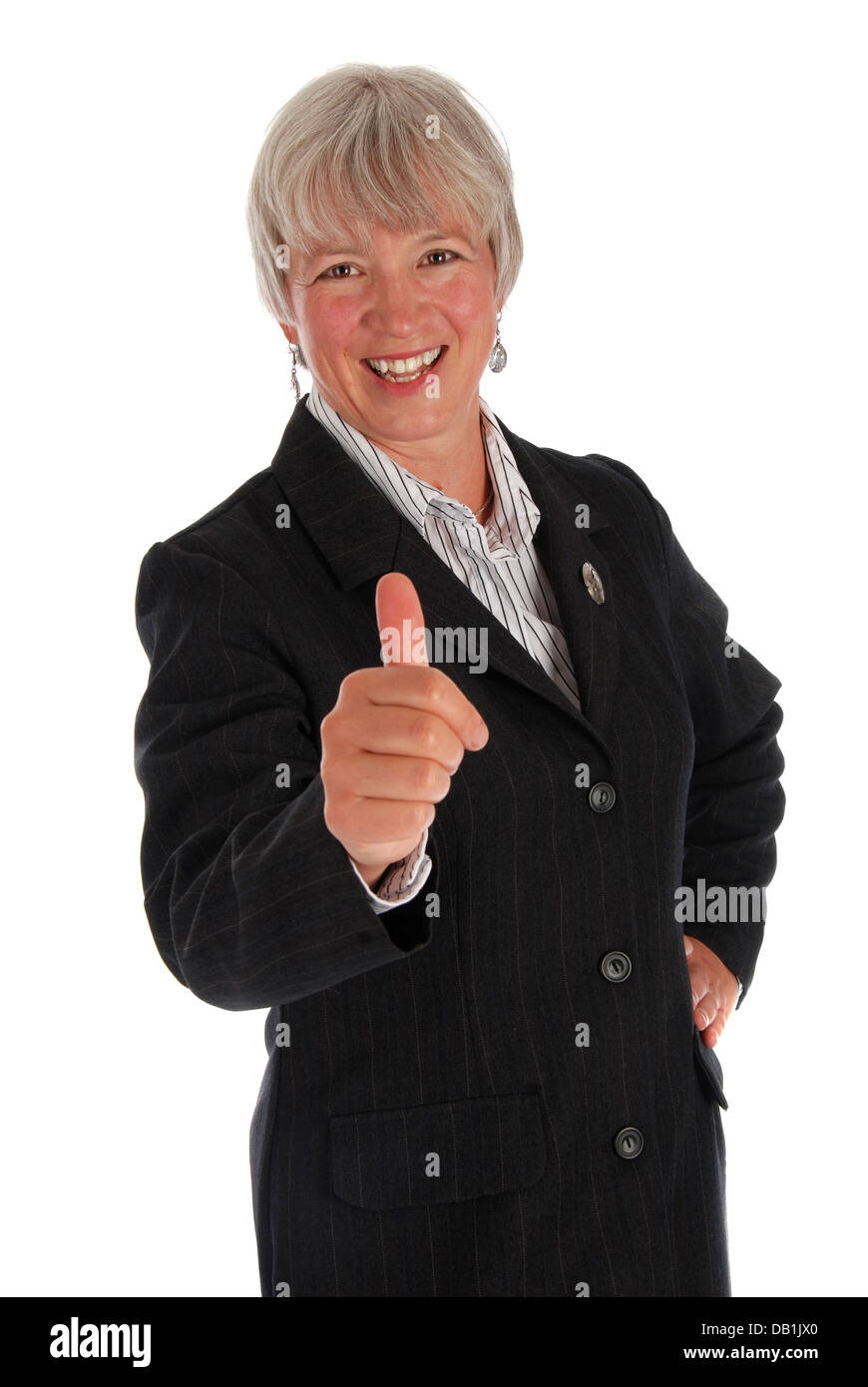 senior business woman thumbs up Stock Photo - Alamy
