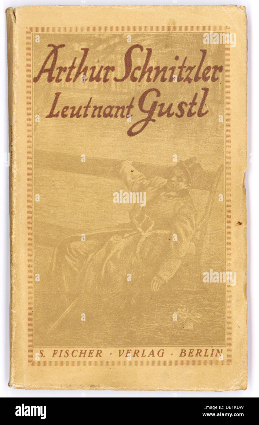 books, Arthur Schnitzler: 'None but the Brave' ('Leutnant Gustl', 1910), 16th - 18th edition, S. Fischer publisher, Berlin, 1914, cover, Additional-Rights-Clearences-Not Available Stock Photo