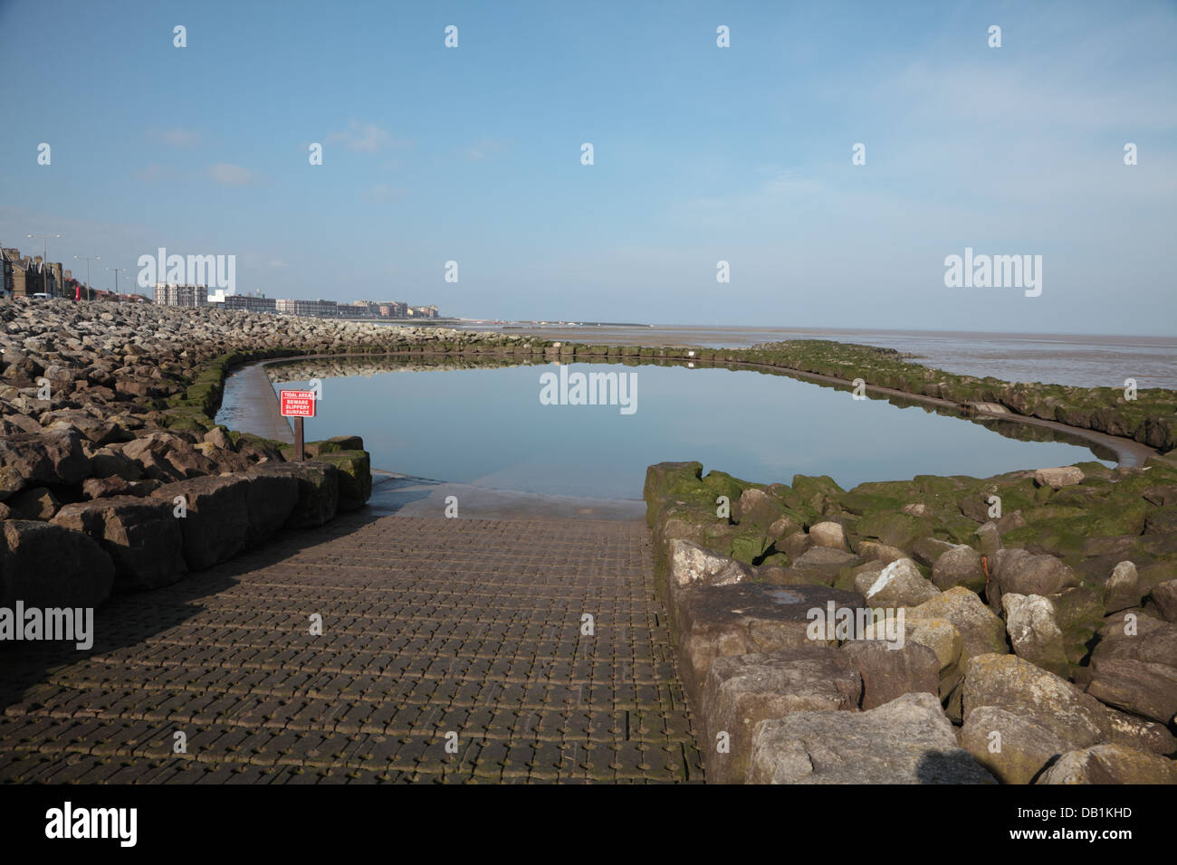 Tidal boating pool on sea front Stock Photo