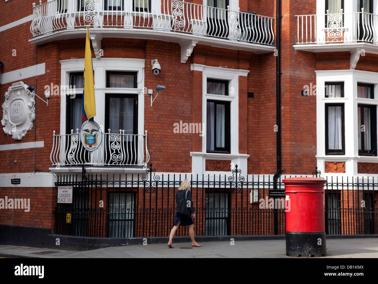 Ecuador Embassy, Knightsbridge, London where Julian Assange is claiming political asylum Stock Photo