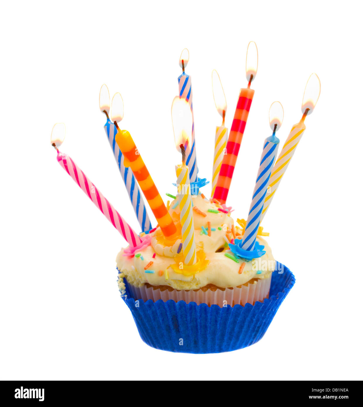 birthday cake with candles Stock Photo Alamy