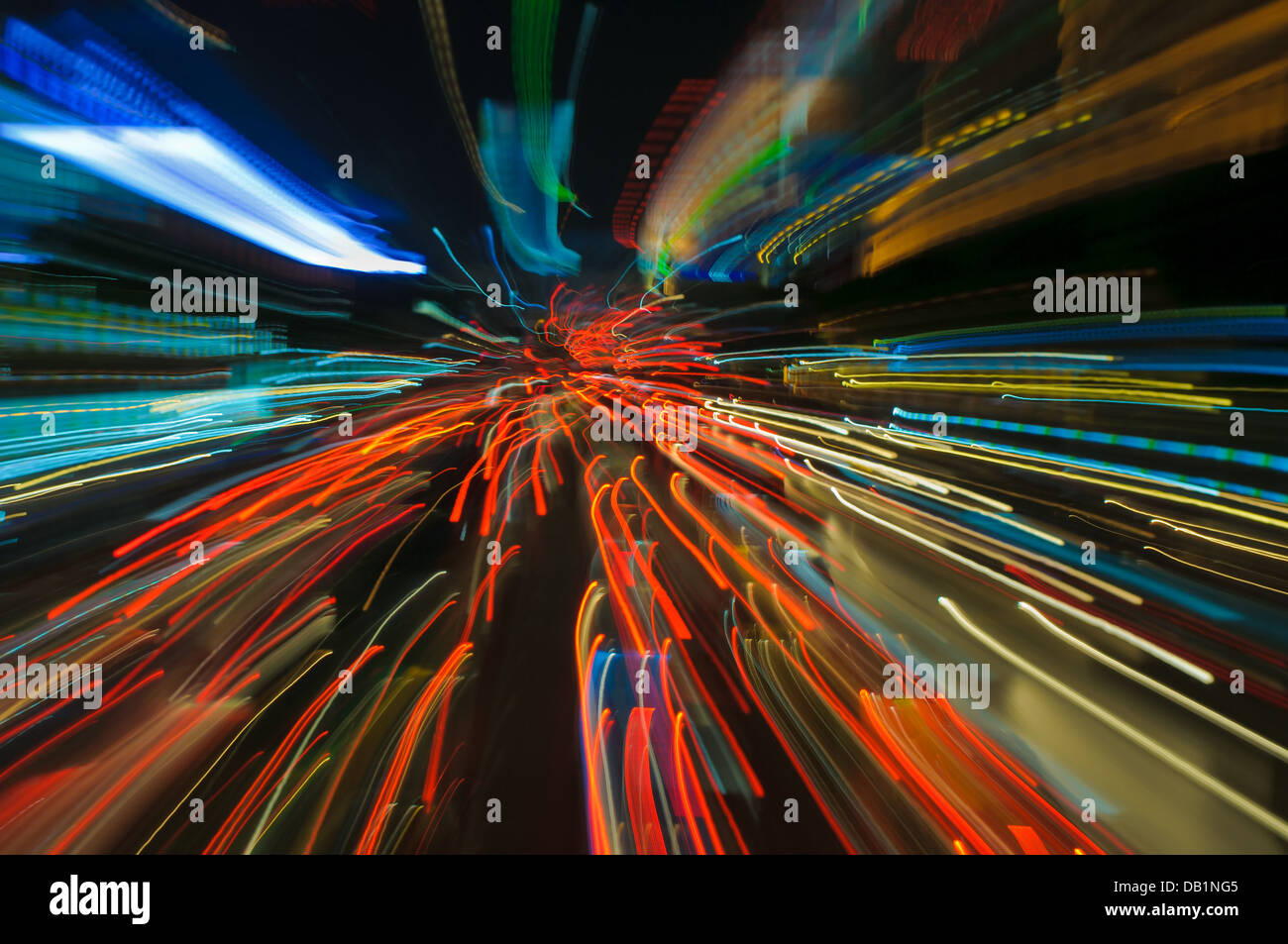 traffic lights in motion blur Stock Photo