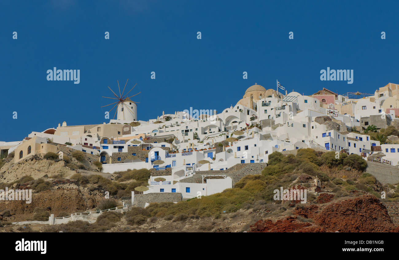 Oia village at Santorini island, Greece Stock Photo