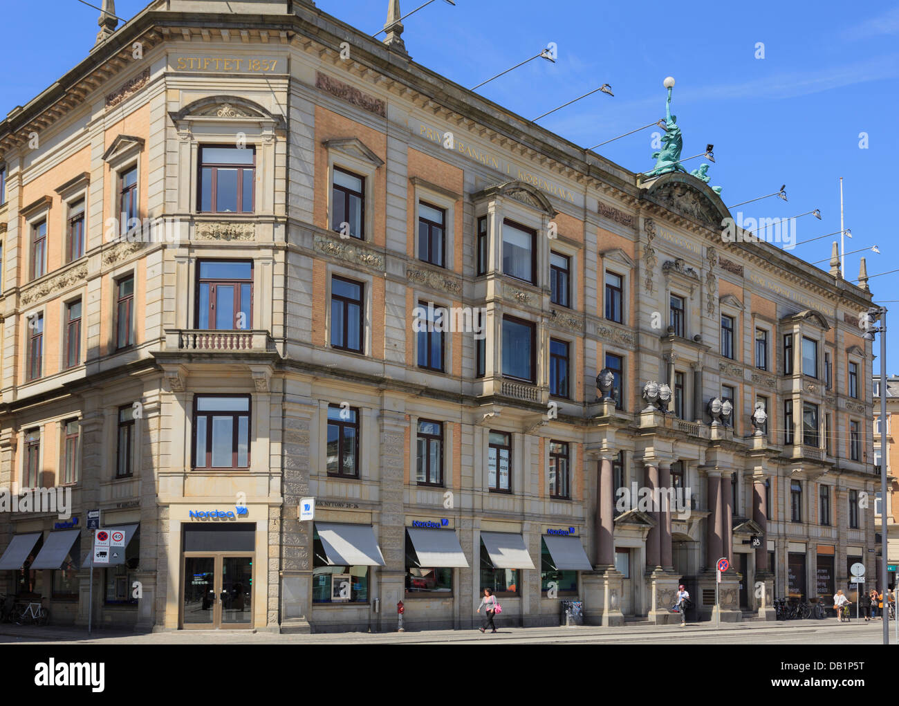 Nordea Bank AB København K branch of Nordic banking group in Kongens Nytorv, Copenhagen, Zealand, Denmark, Scandinavia Stock Photo