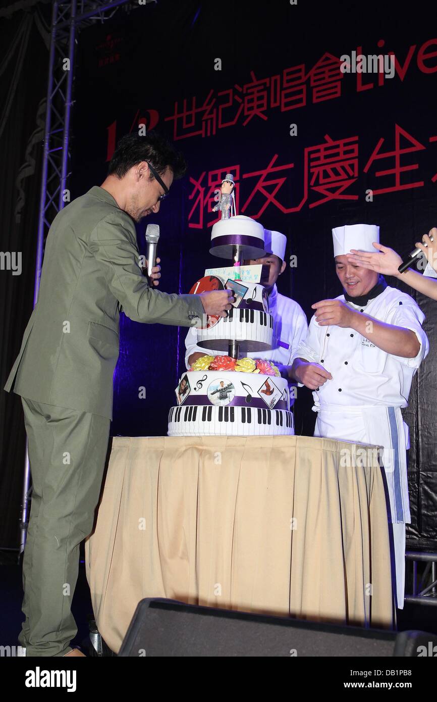 Jacky Cheung celebrated his birthday at press conference in Taipai,Taiwan,China on Sunday July 21,2013. Stock Photo