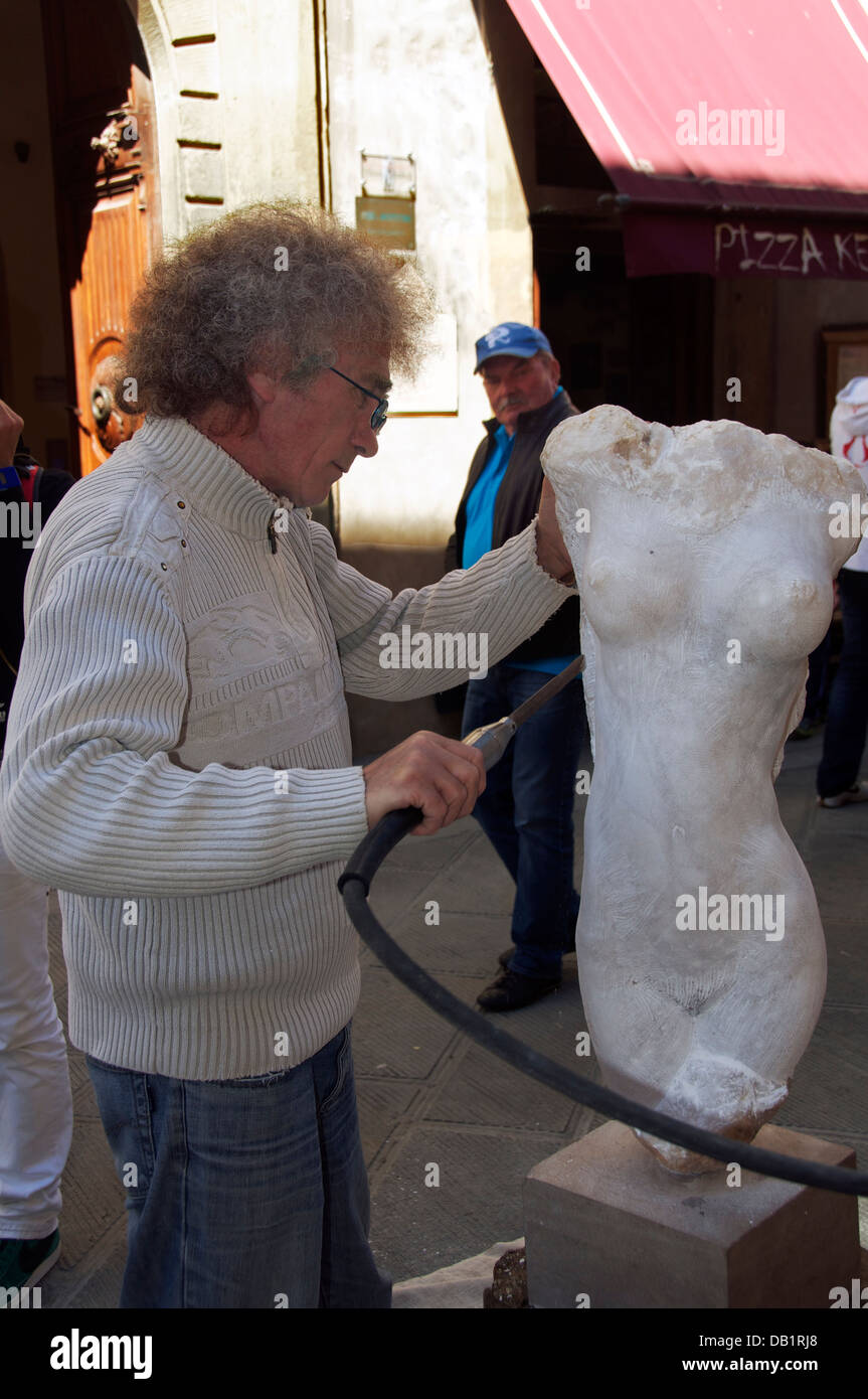 Man sculpturing alabaster figure Volterra Tuscany Italy Stock Photo - Alamy