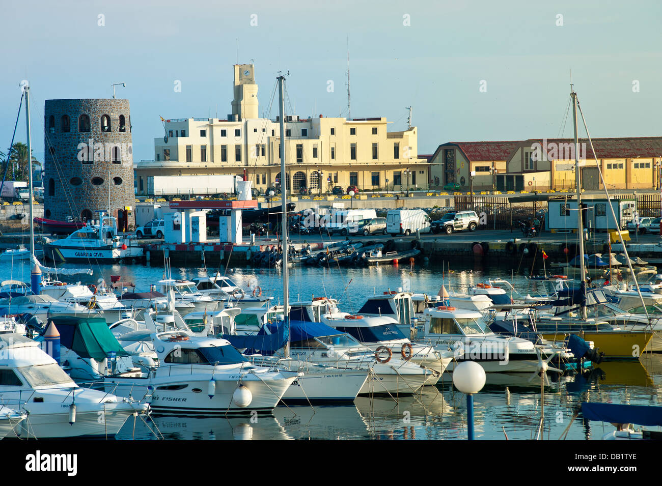 Marina and Muelle España in background Ceuta .  North Africa. Spain. Stock Photo