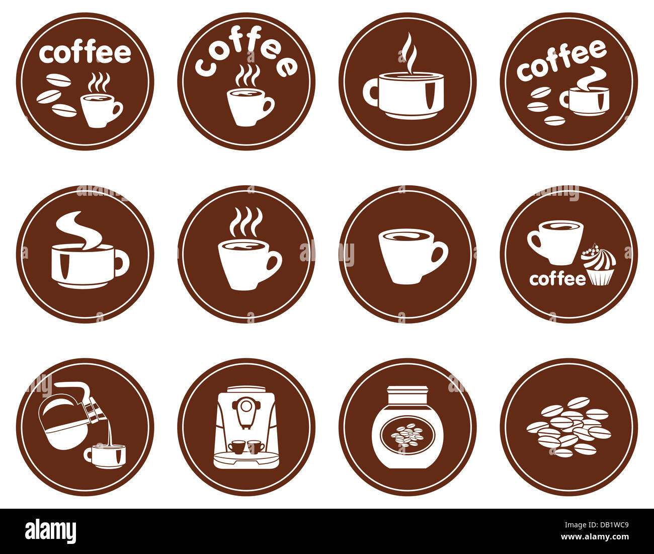 Set of coffee icons Stock Photo Alamy