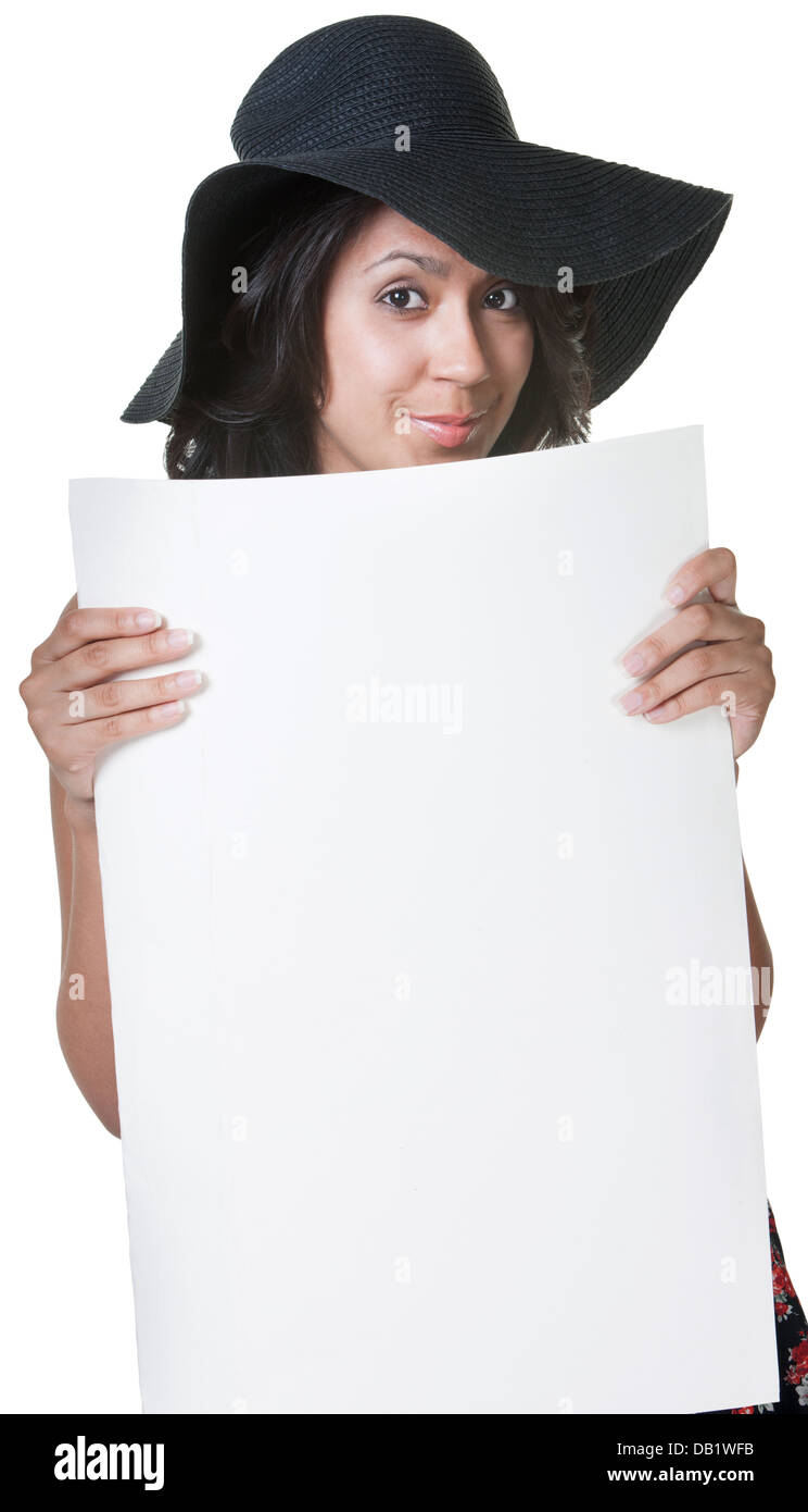 Young Lady Holding Sign Stock Photo Alamy