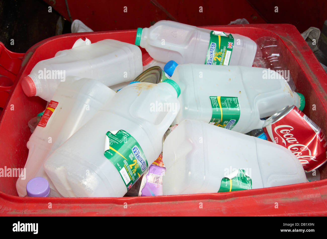 Plastic bottles in a bin Stock Photo Alamy