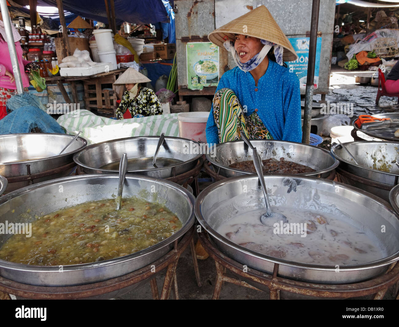 Hot food stall at Nha Trang market, Vietnam Stock Photo Alamy