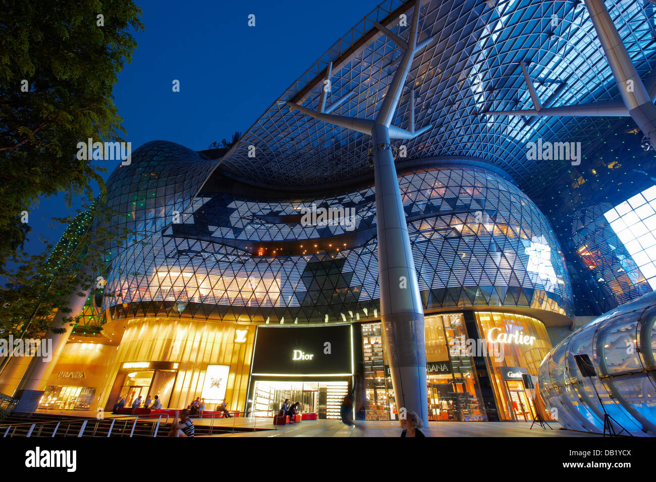 ION Orchard shopping mall at night, Orchard Road, Singapore Stock Photo