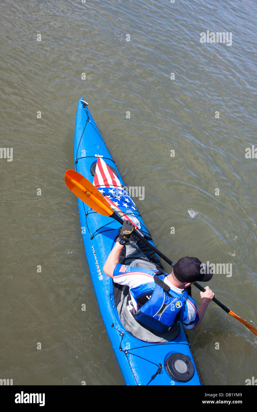 People Kayaking In The Ocean Stock Photo Alamy