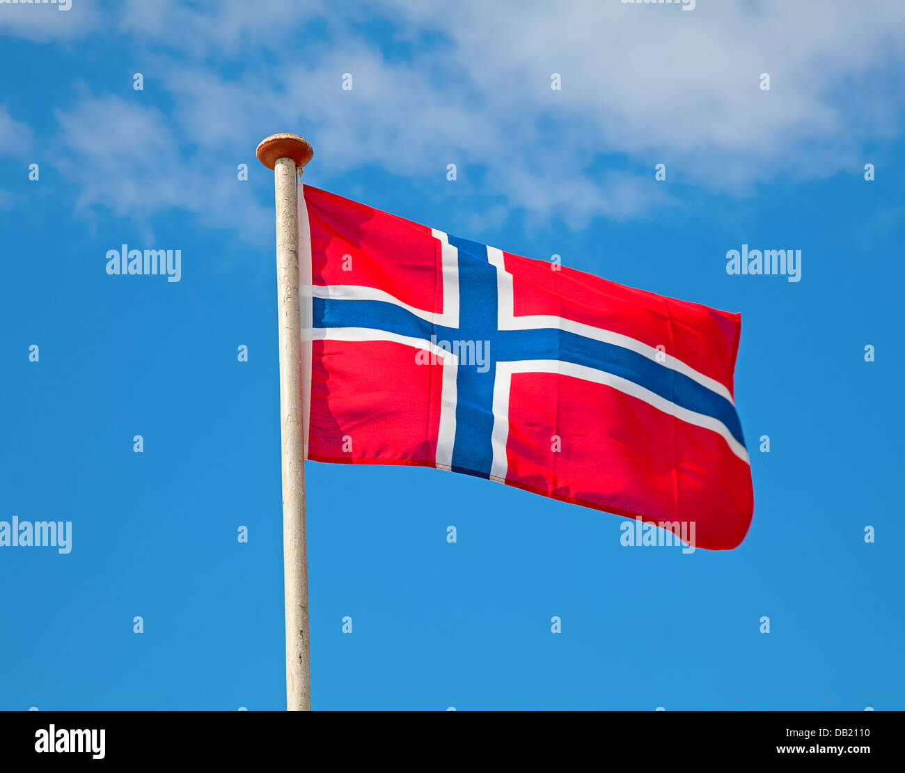 Flag of Norway in the blue sky Stock Photo - Alamy
