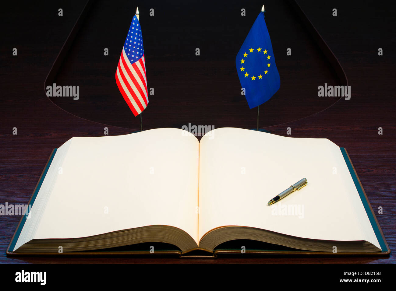 European Union (EU) - USA relations concept. Stock Photo