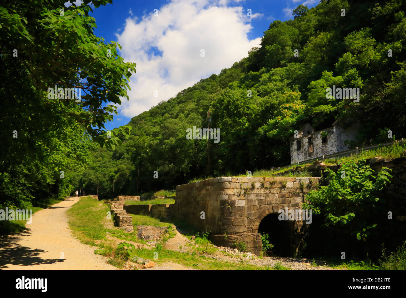 C and O Canal National Historic Park, Near Harpers Ferry, West Virginia, at Sandy Hook, Maryland, USA Stock Photo