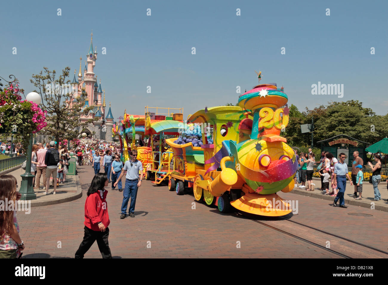 The th Anniversary Celebration Train On Main Street U S A Disneyland Paris Marne La Vallee Near Paris France Stock Photo Alamy