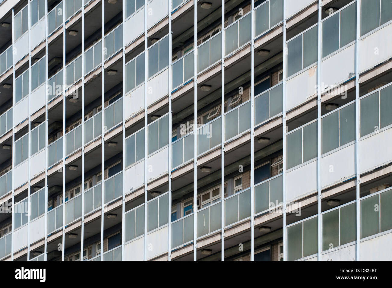 An abstract view of a block of flats in the Brunswick area of Manchester. Stock Photo