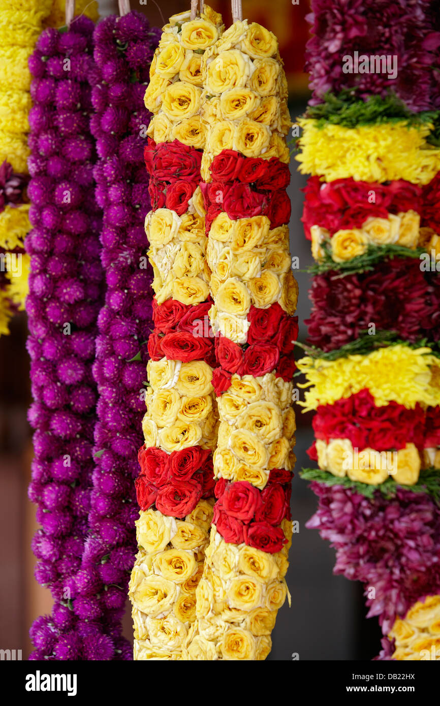 Flower garlands for sale. Little India, Singapore Stock Photo Alamy