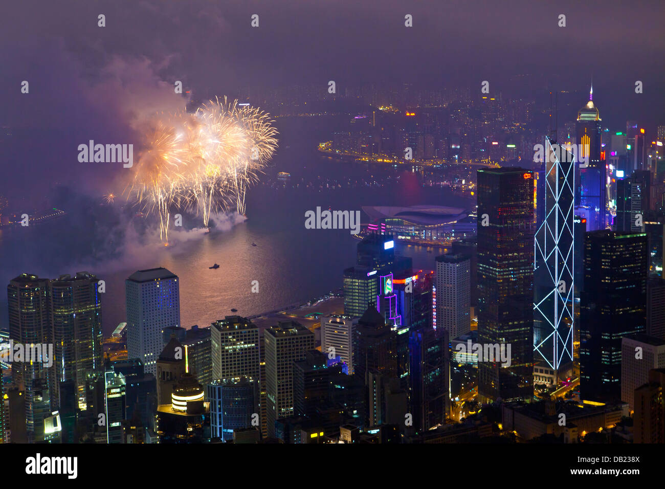 Hong Kong fireworks in Chinese New Year Stock Photo Alamy