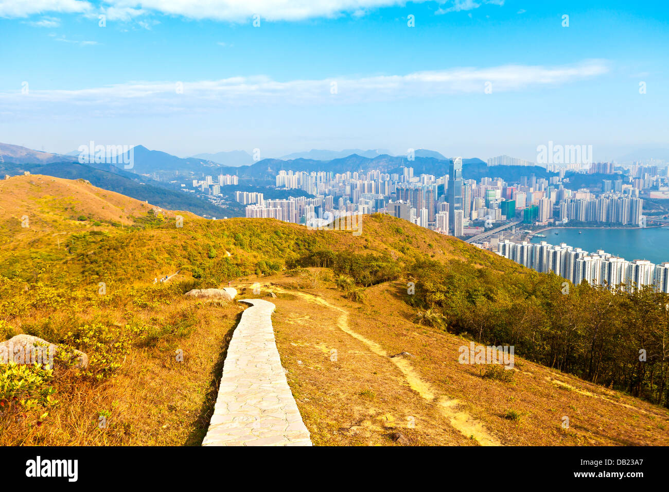 Hiking path in Hong Kong downtown Stock Photo Alamy