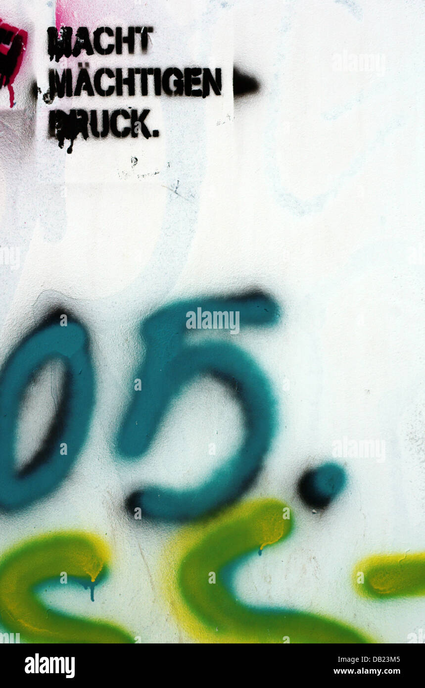 Street art political statement Stock Photo