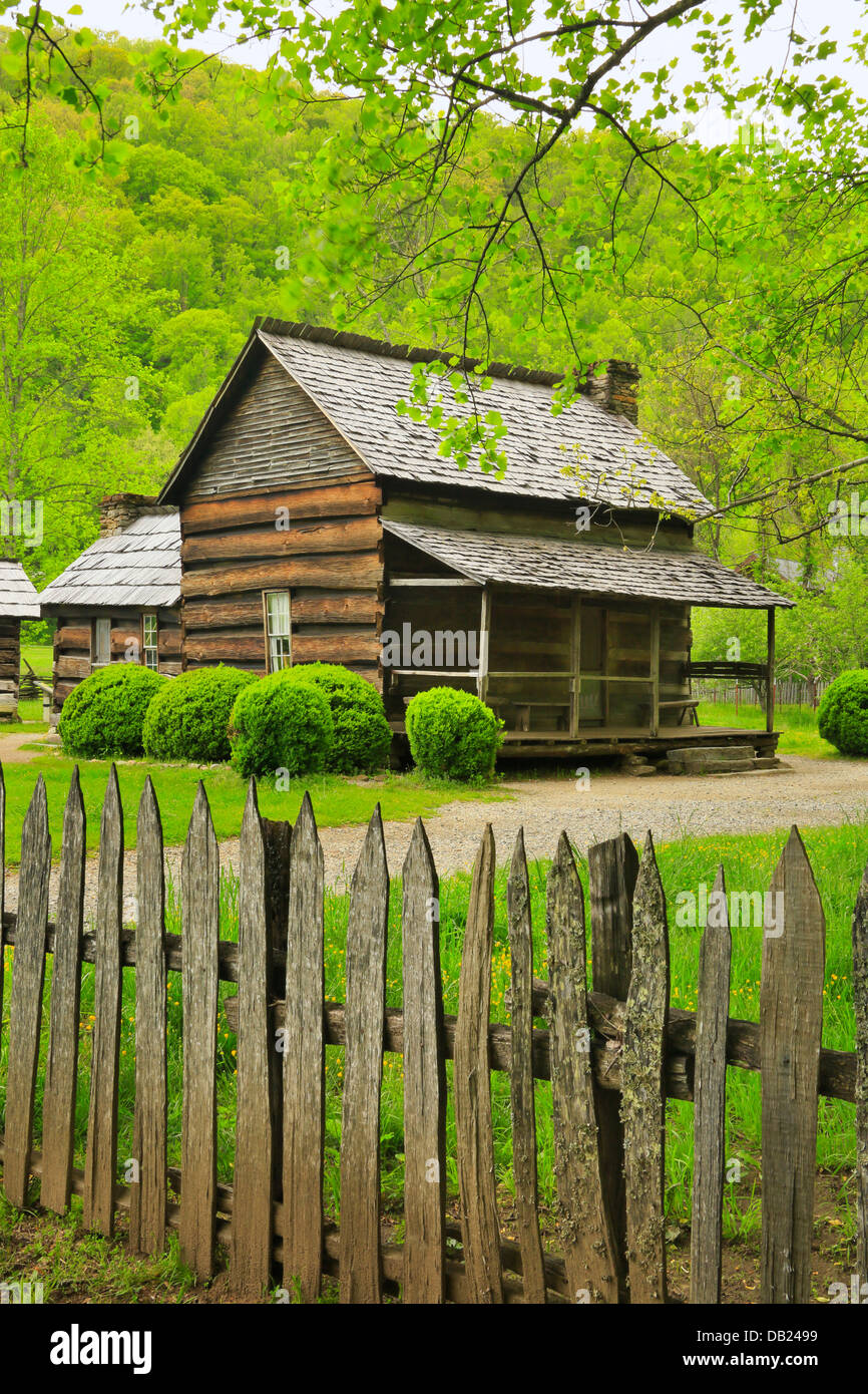 John Davis Cabin Oconaluftee Pioneer Farmstead Great Smoky Stock