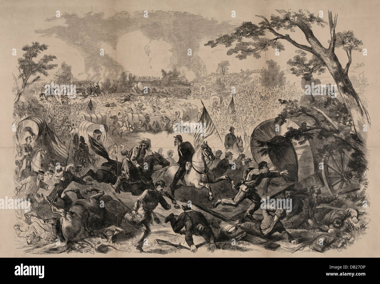 The first Battle of Bull Run, Virginia, Sunday afternoon, July 21, 1861 USA Civil War Stock Photo