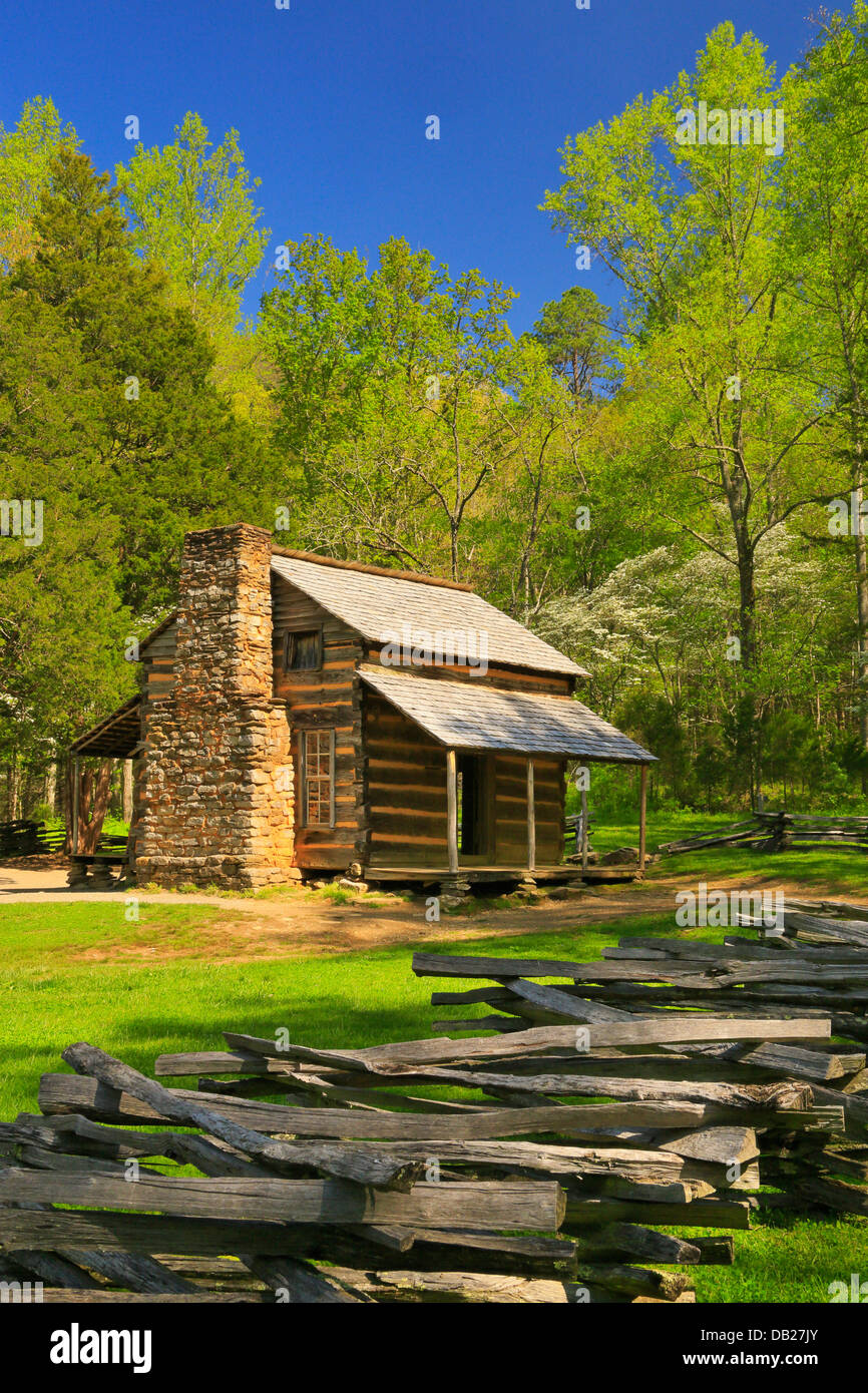 John Oliver Cabin, Cades Cove, Great Smoky Mountains National Park, Tennessee, USA Stock Photo