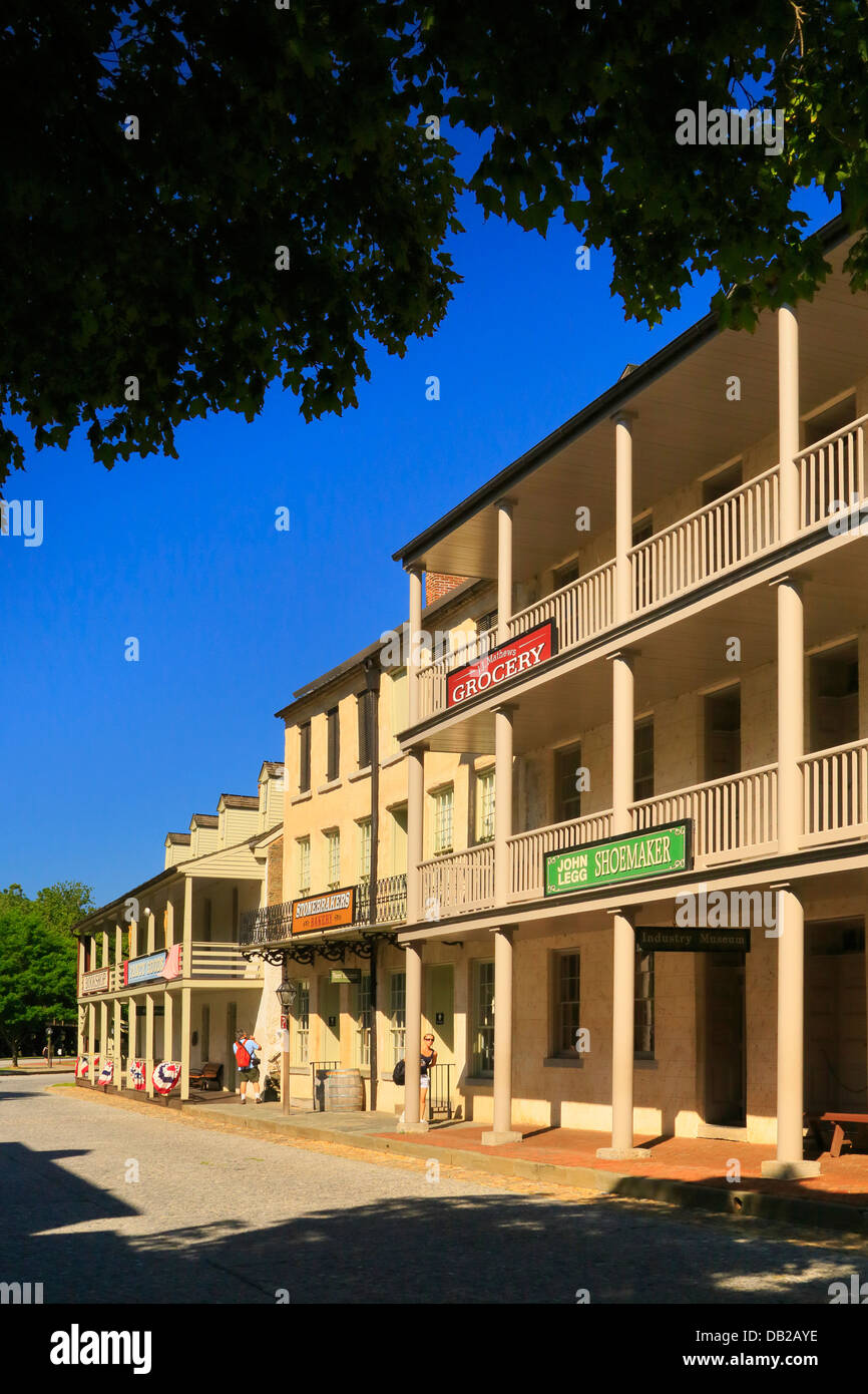 Stores Along Shenandoah Street, Harpers Ferry, West Virginia, USA Stock