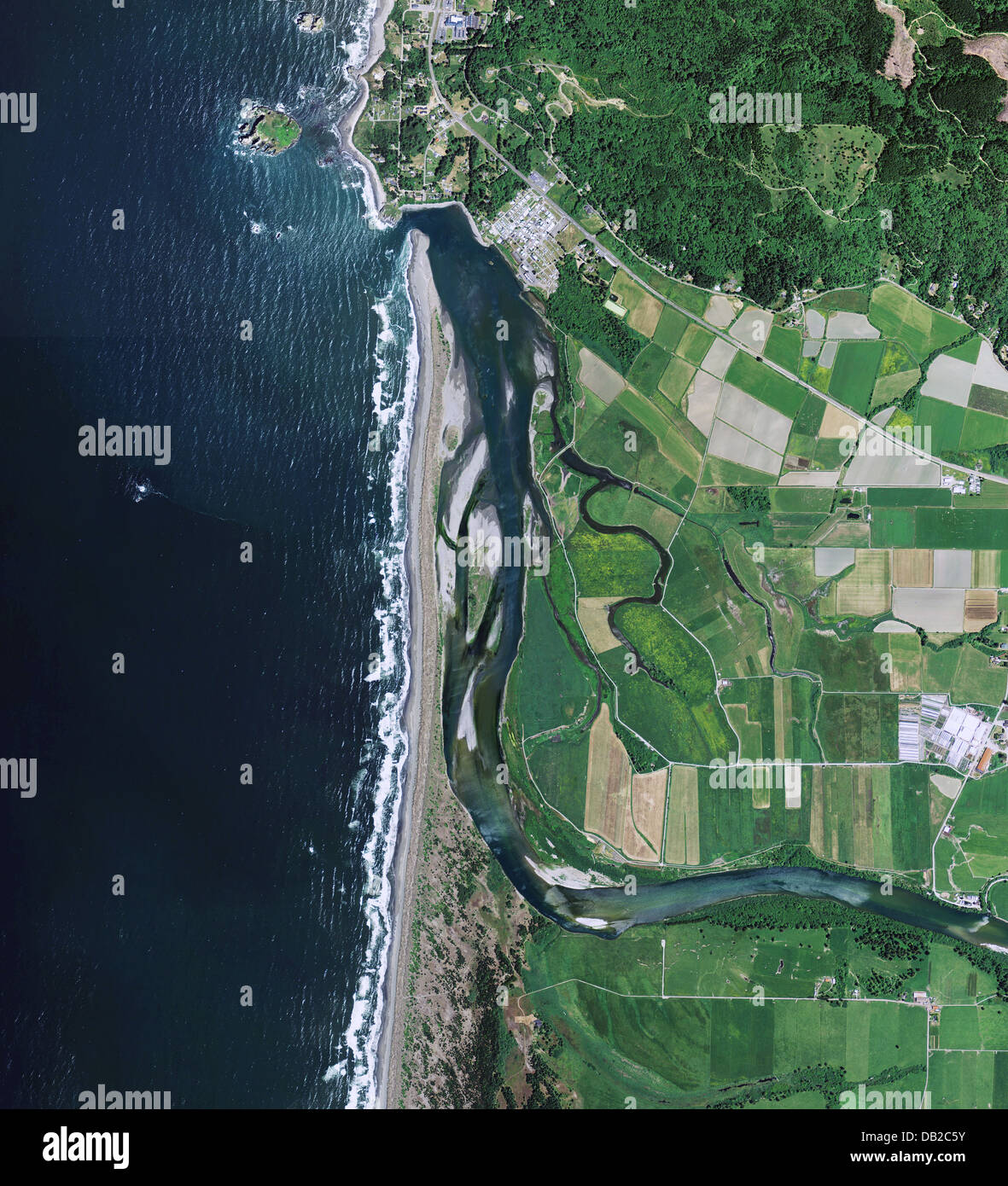 aerial photo map of Smith River, Del Norte County, California Stock