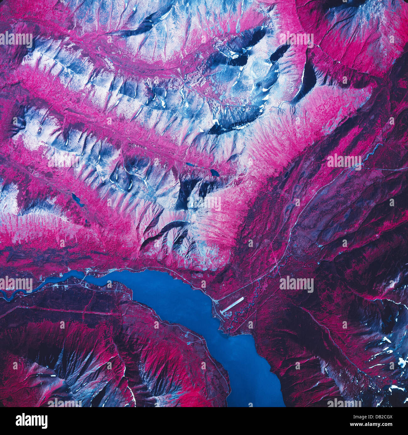 infrared aerial photo map of Cooper Landing, Alaska Stock Photo Alamy